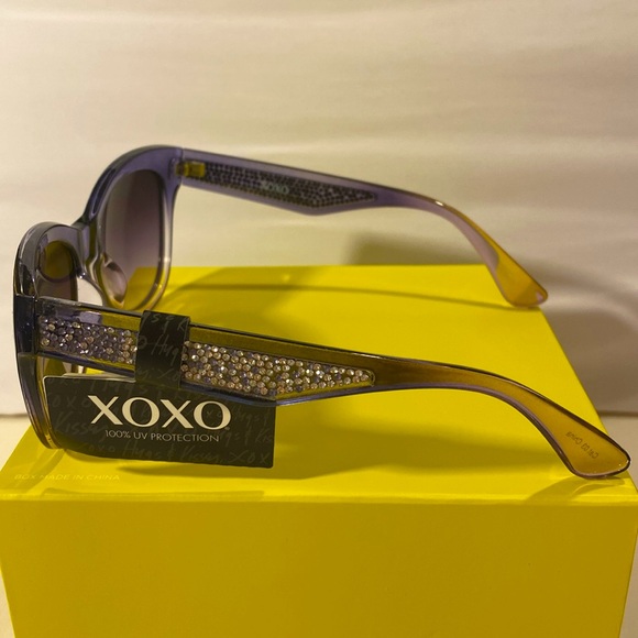 XOXO Sunglasses 100% UV Protection Purple with Rhinestones New with Tags - Picture 4 of 9